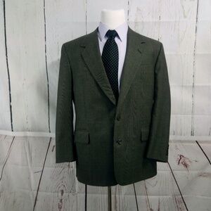 Corporate Image Tom James 44R Olive Check Suit Blazer Sports Coat